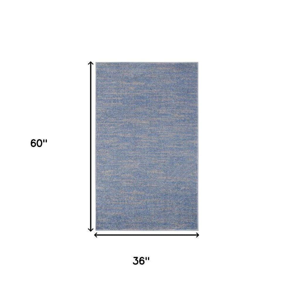 3' X 5' Blue And Gray Indoor Outdoor Area Rug