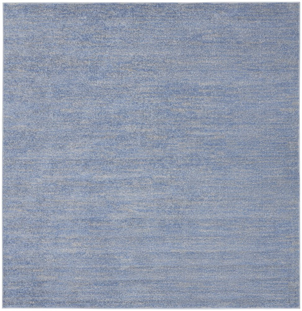5' X 5' Blue And Gray Square Indoor Outdoor Area Rug