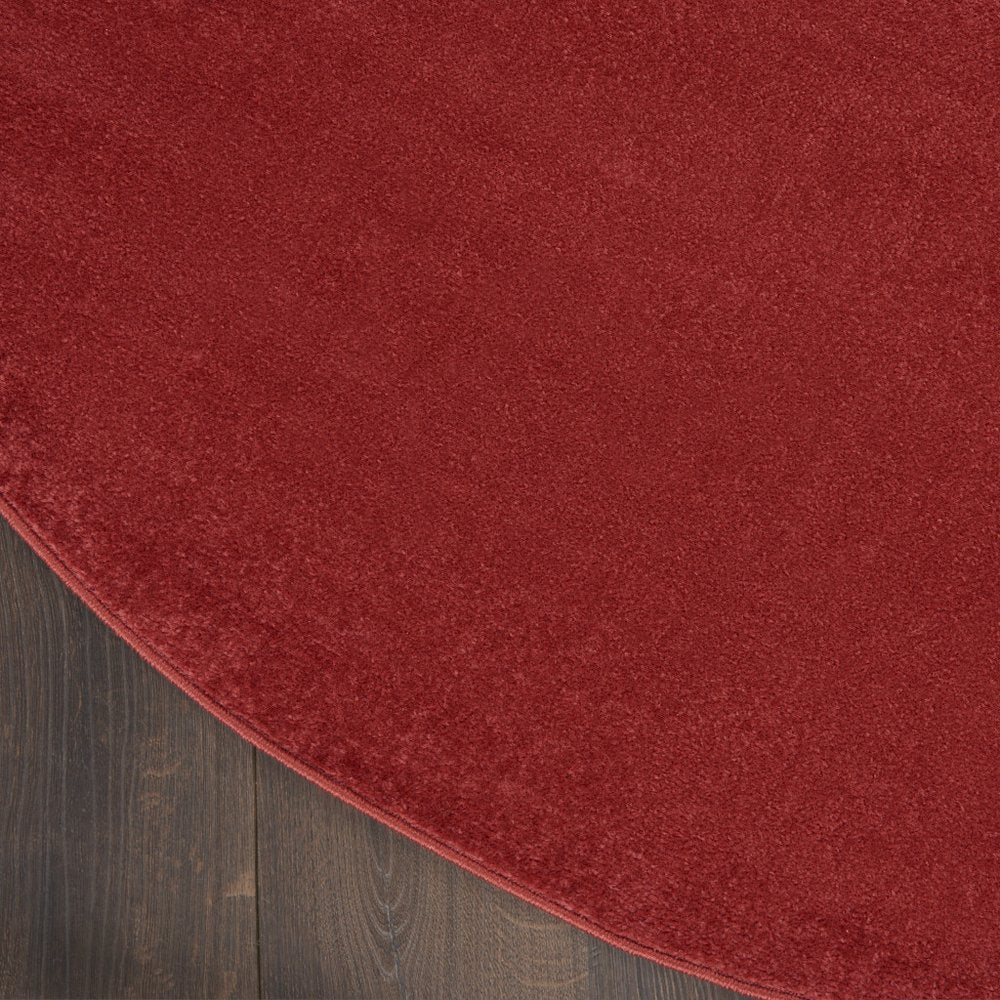 4' Brick Red Round Indoor Outdoor Area Rug