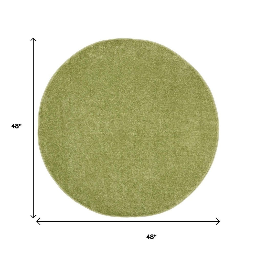 4' Green Round Indoor Outdoor Area Rug
