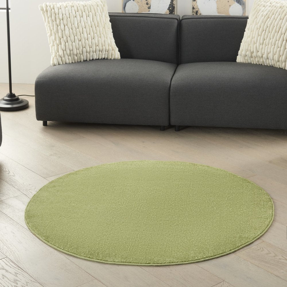 4' Green Round Indoor Outdoor Area Rug