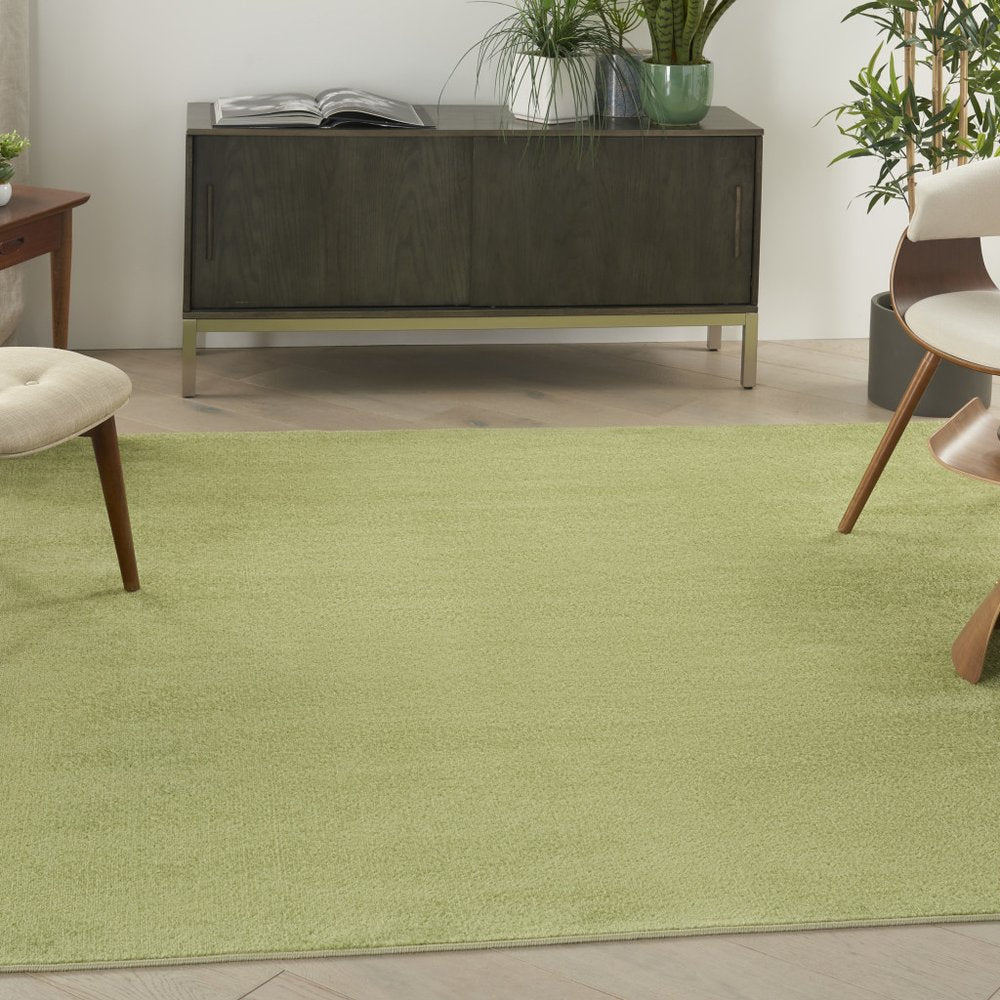 5' X 5' Green Square Indoor Outdoor Area Rug