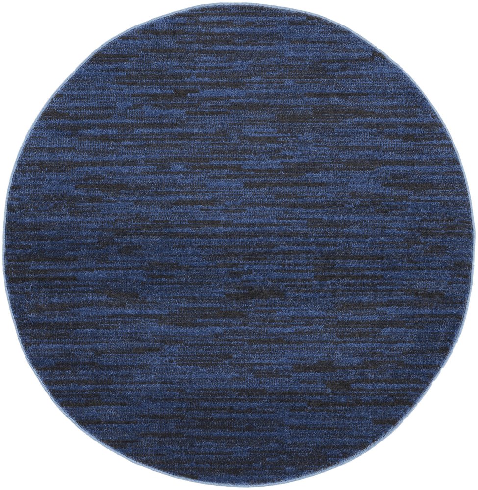 4' Blue Round Indoor Outdoor Area Rug