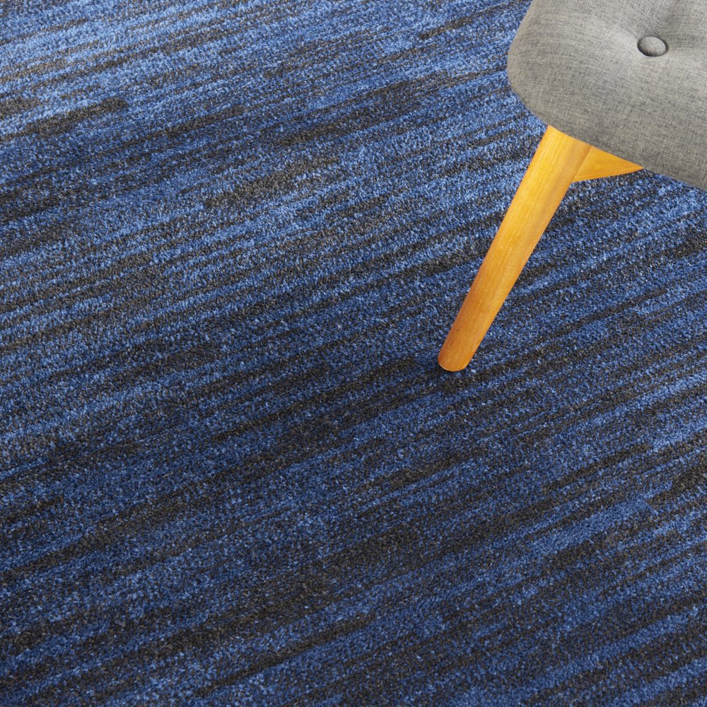 4' Blue Round Indoor Outdoor Area Rug