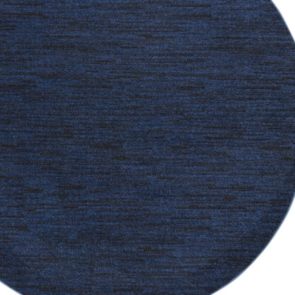 6' X 6' Blue Round Indoor Outdoor Area Rug