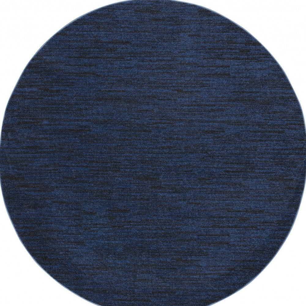6' X 6' Blue Round Indoor Outdoor Area Rug