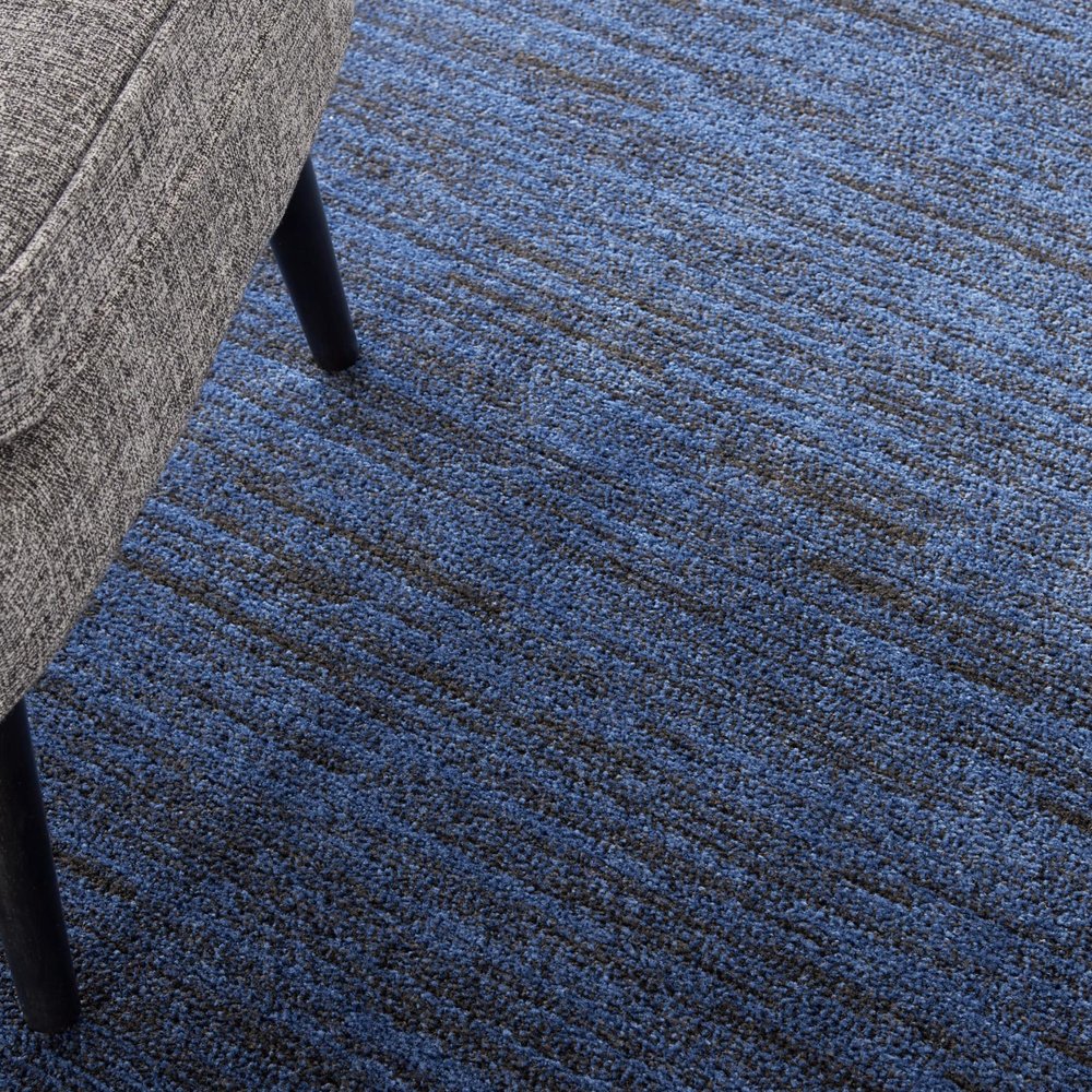 6' X 6' Blue Round Indoor Outdoor Area Rug