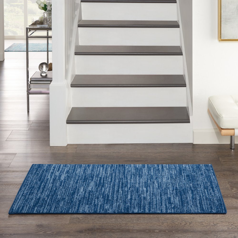 4' Runner Navy Blue Indoor Outdoor Runner Rug