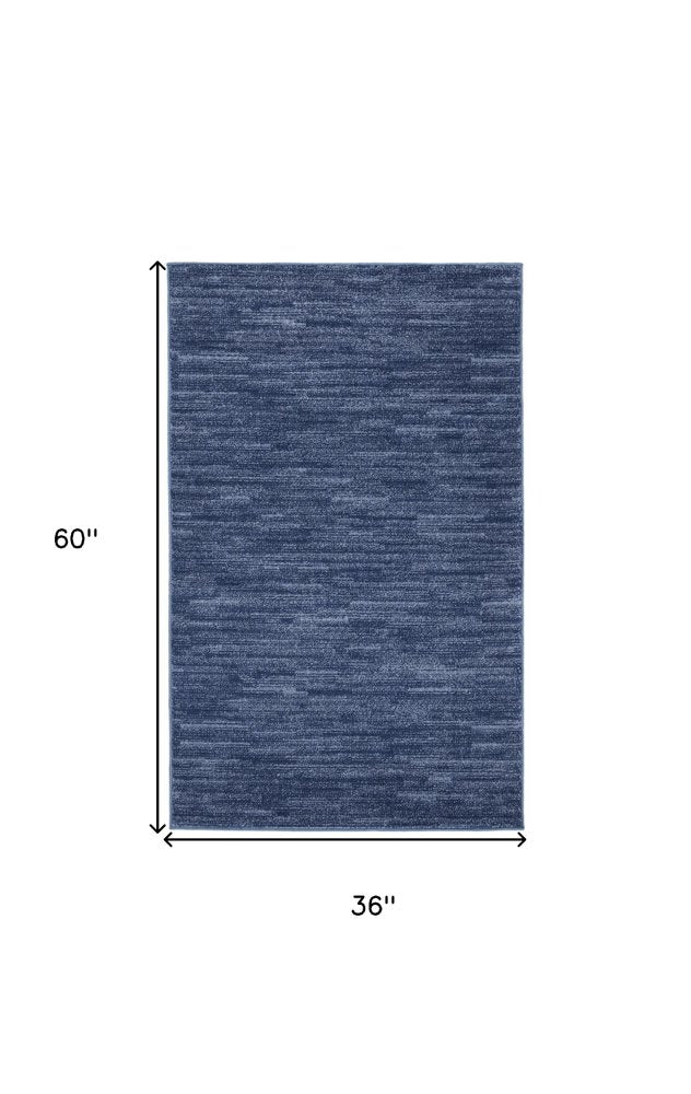 3' X 5' Blue Indoor Outdoor Area Rug