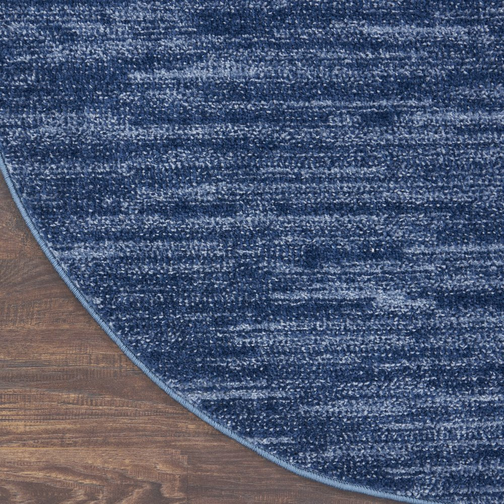 6' X 6' Blue Round Indoor Outdoor Area Rug