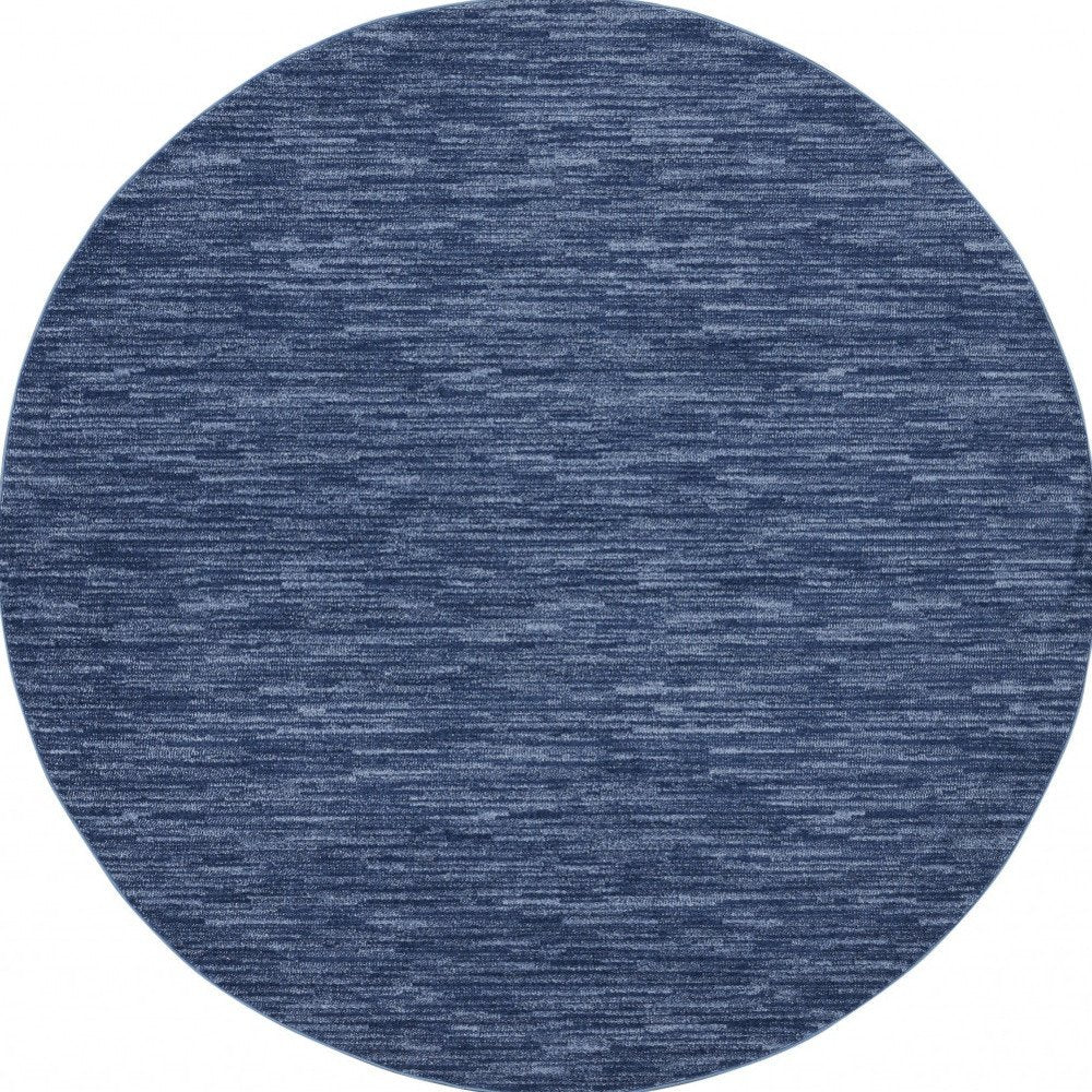 6' X 6' Blue Round Indoor Outdoor Area Rug