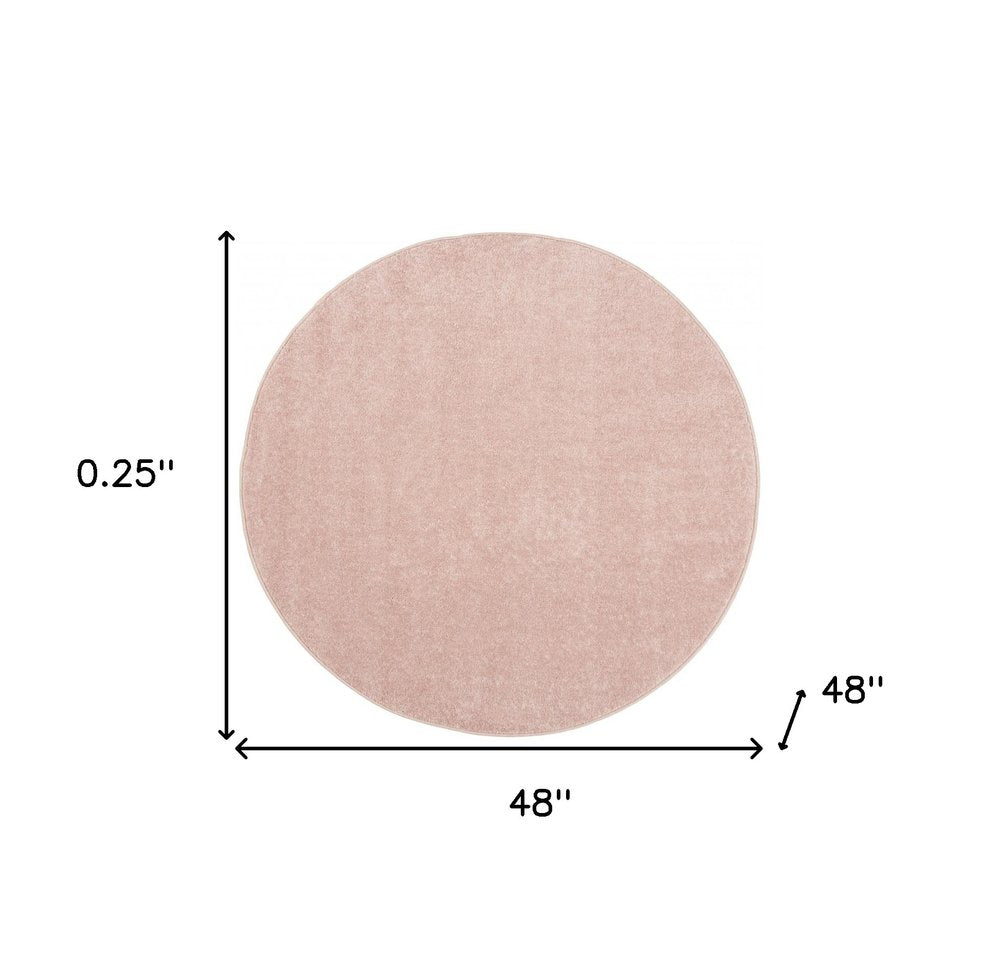 4' Pink Round Indoor Outdoor Area Rug