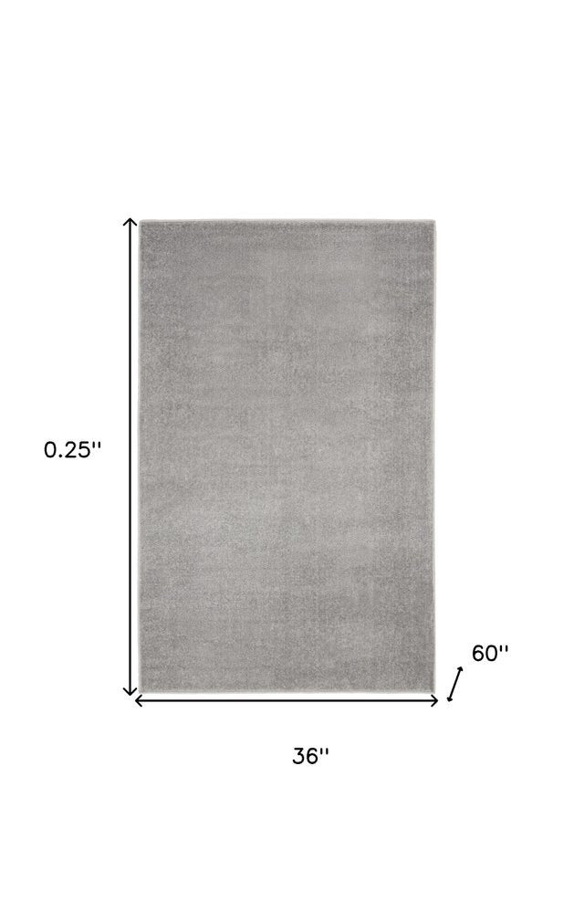 3' X 5' Gray Indoor Outdoor Area Rug