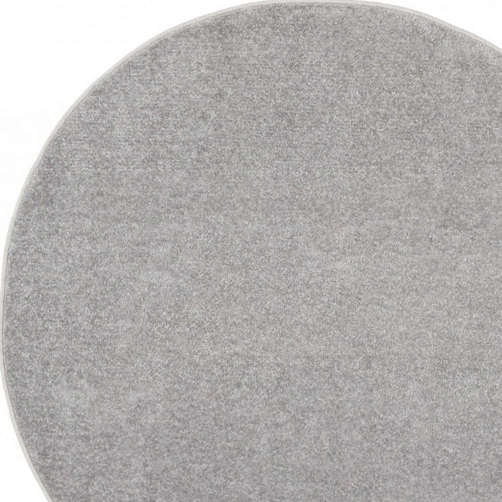 4' Gray Round Indoor Outdoor Area Rug