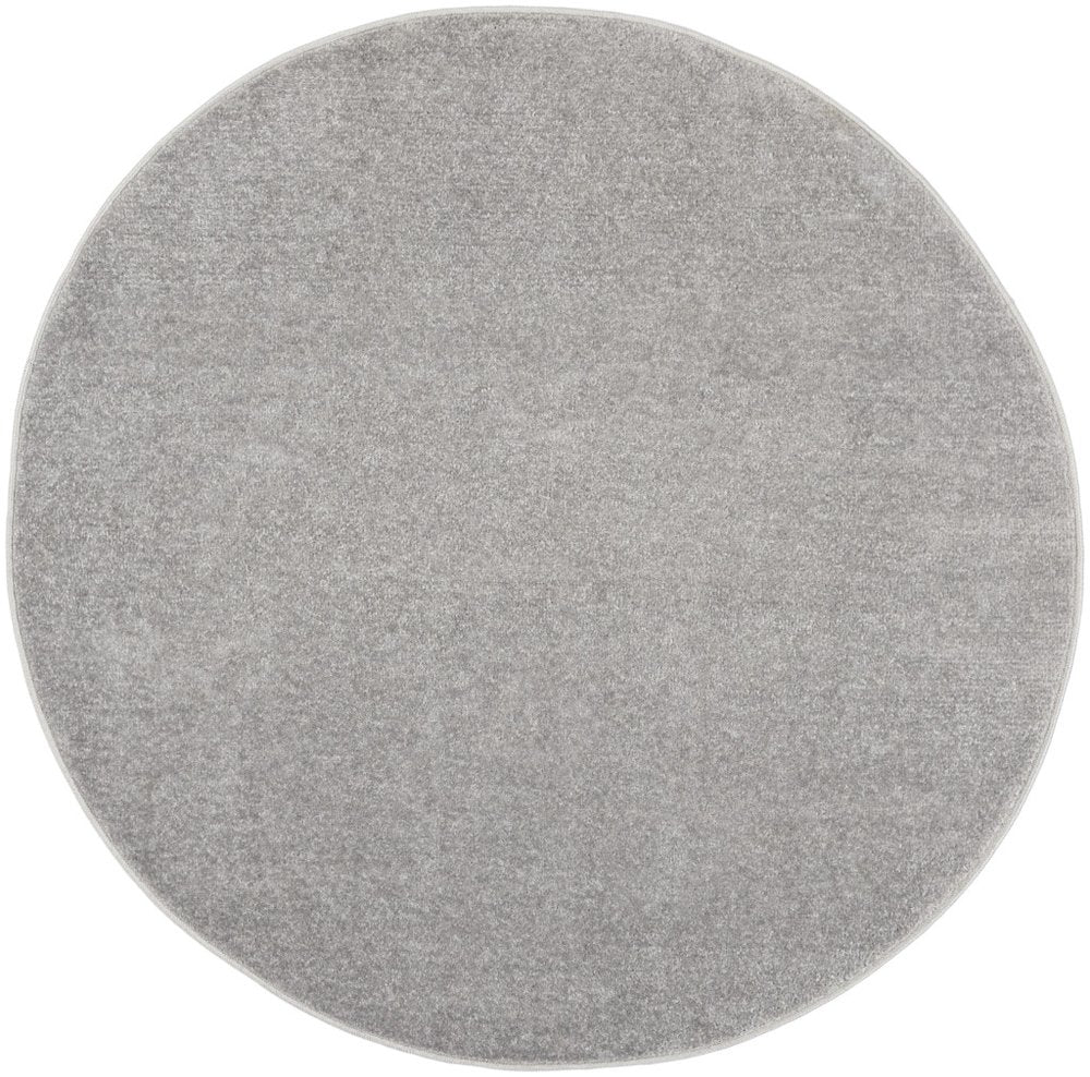 4' Gray Round Indoor Outdoor Area Rug