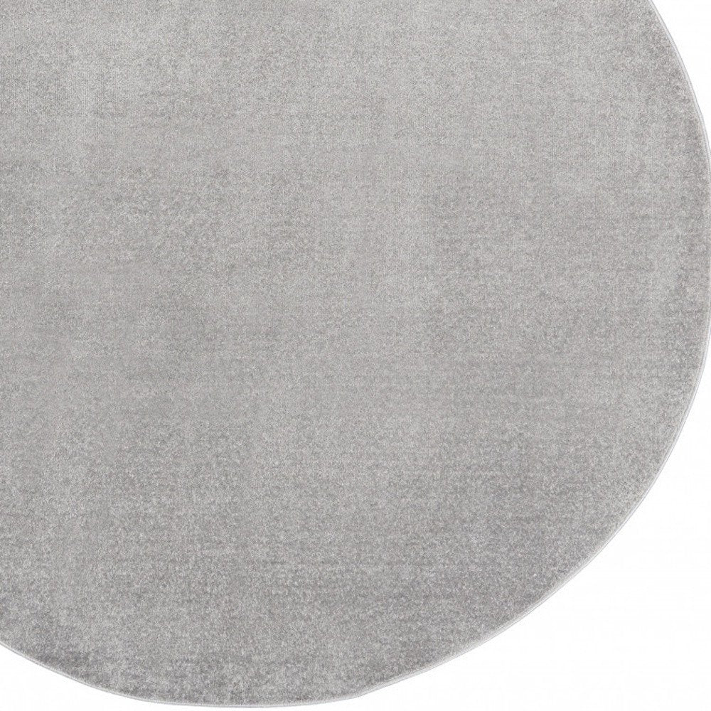 6' X 6' Gray Round Indoor Outdoor Area Rug