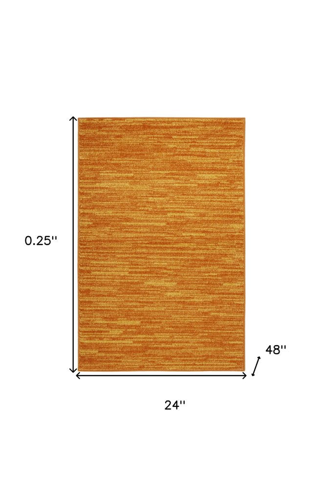 2' X 4' Orange Indoor Outdoor Runner Rug