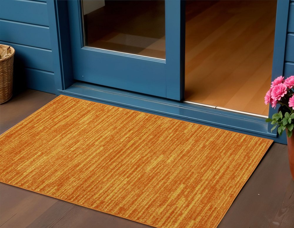 3' X 5' Orange Indoor Outdoor Area Rug