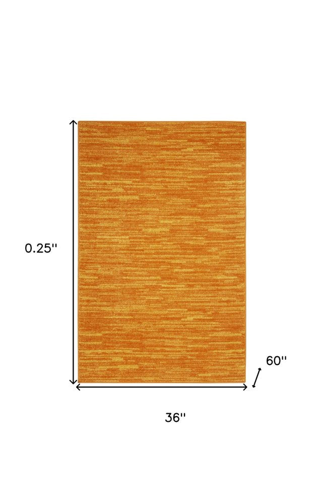 3' X 5' Orange Indoor Outdoor Area Rug