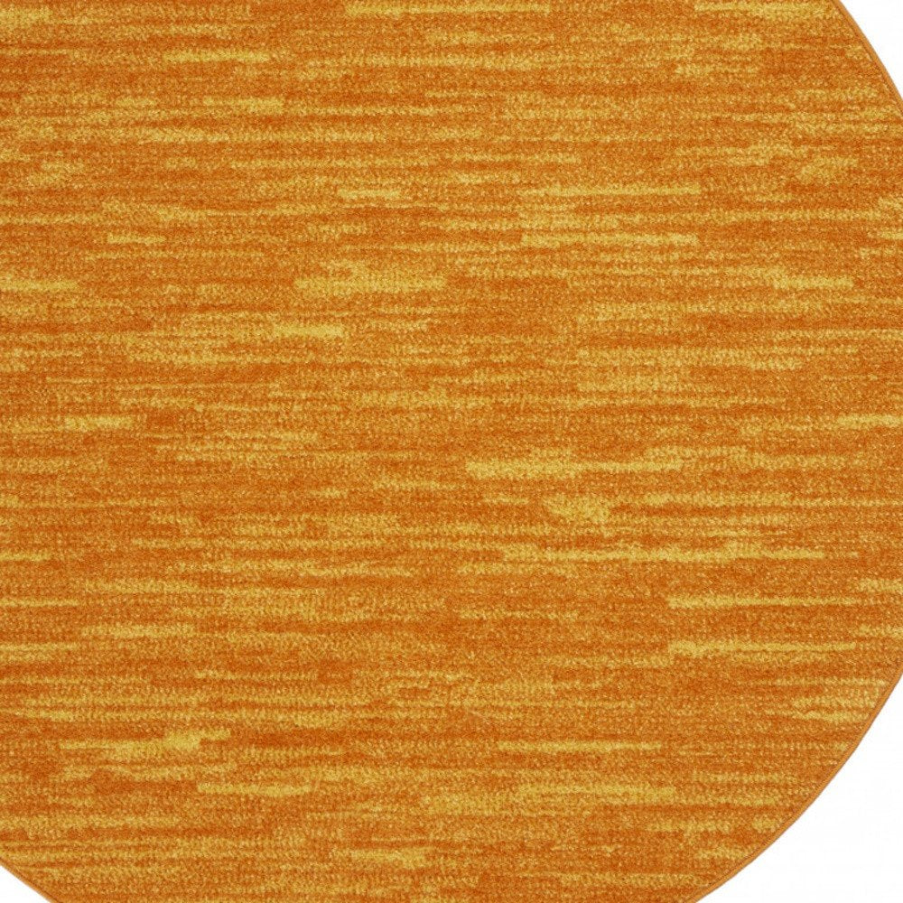 4' Orange Round Indoor Outdoor Area Rug