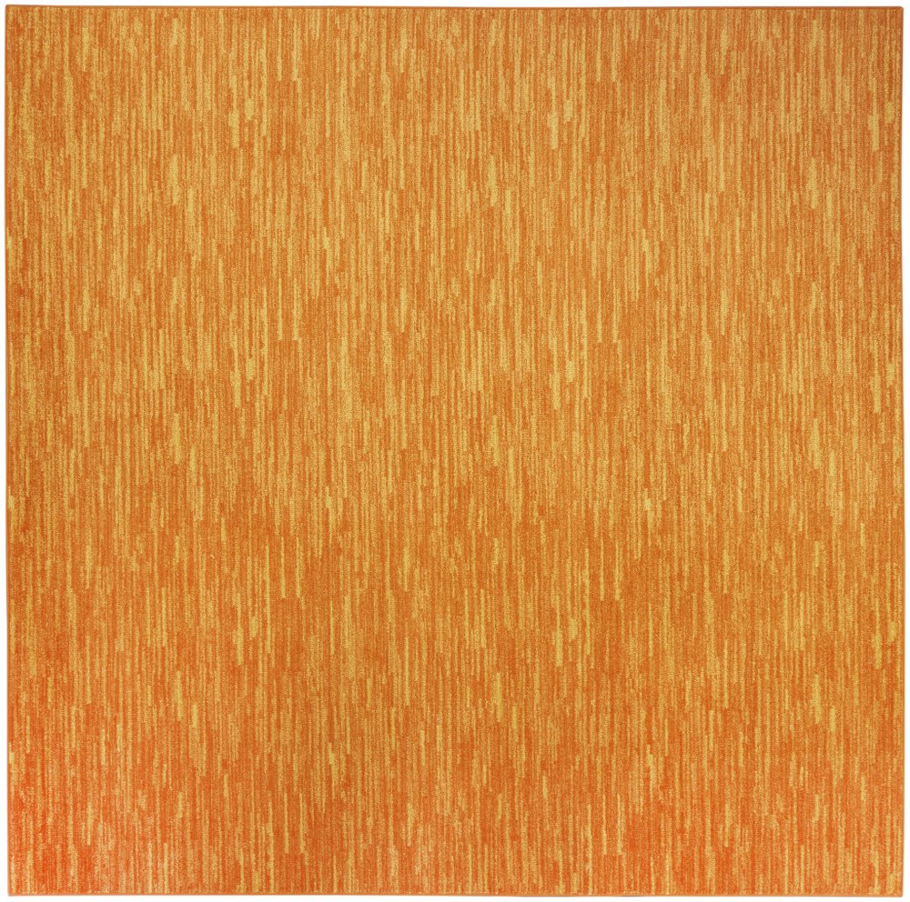 5' X 5' Orange Square Indoor Outdoor Area Rug