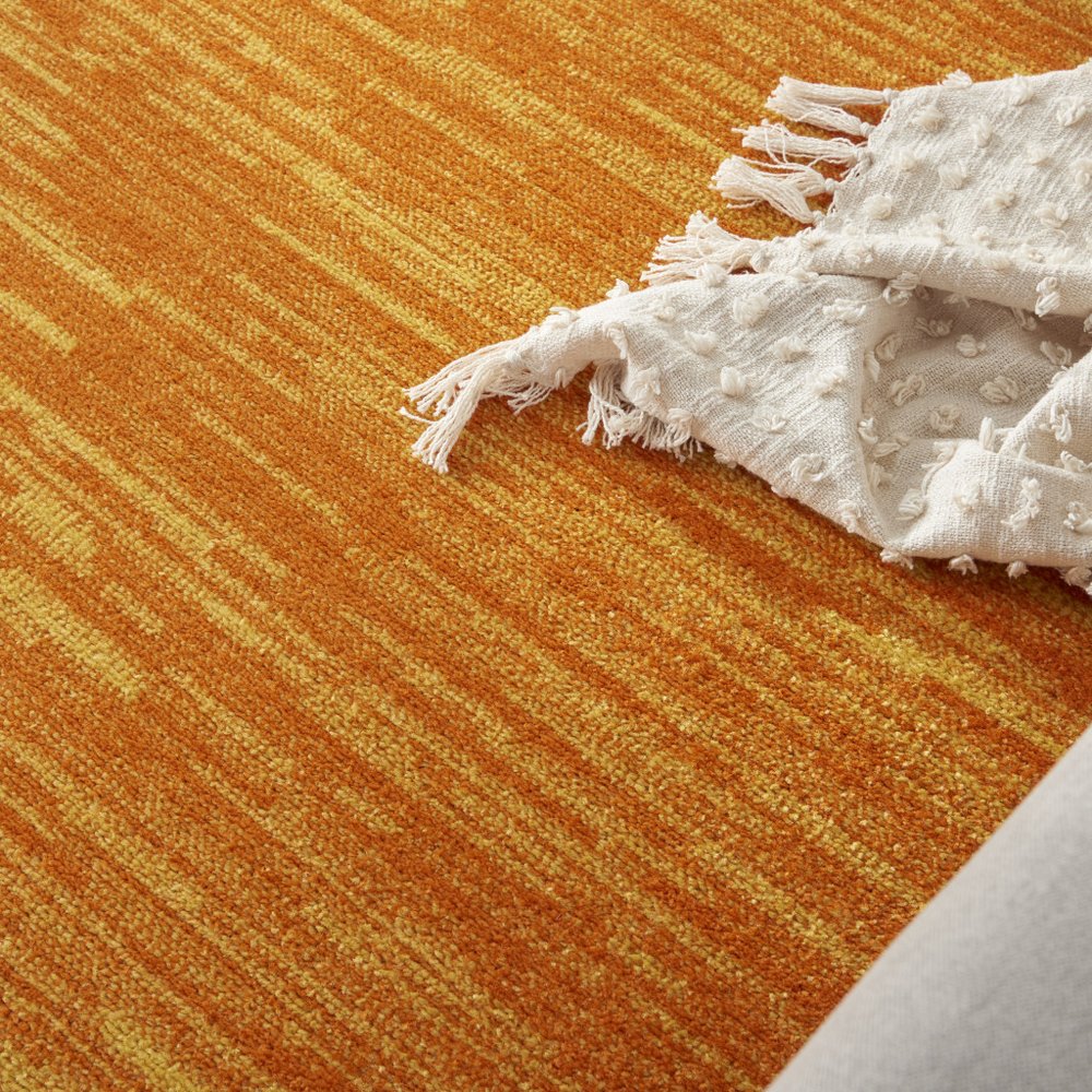 6' X 6' Orange Round Indoor Outdoor Area Rug