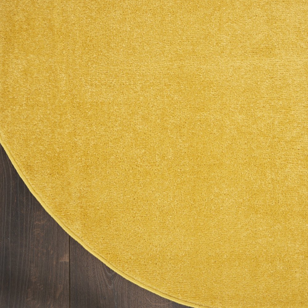 6' X 6' Yellow Round Indoor Outdoor Area Rug