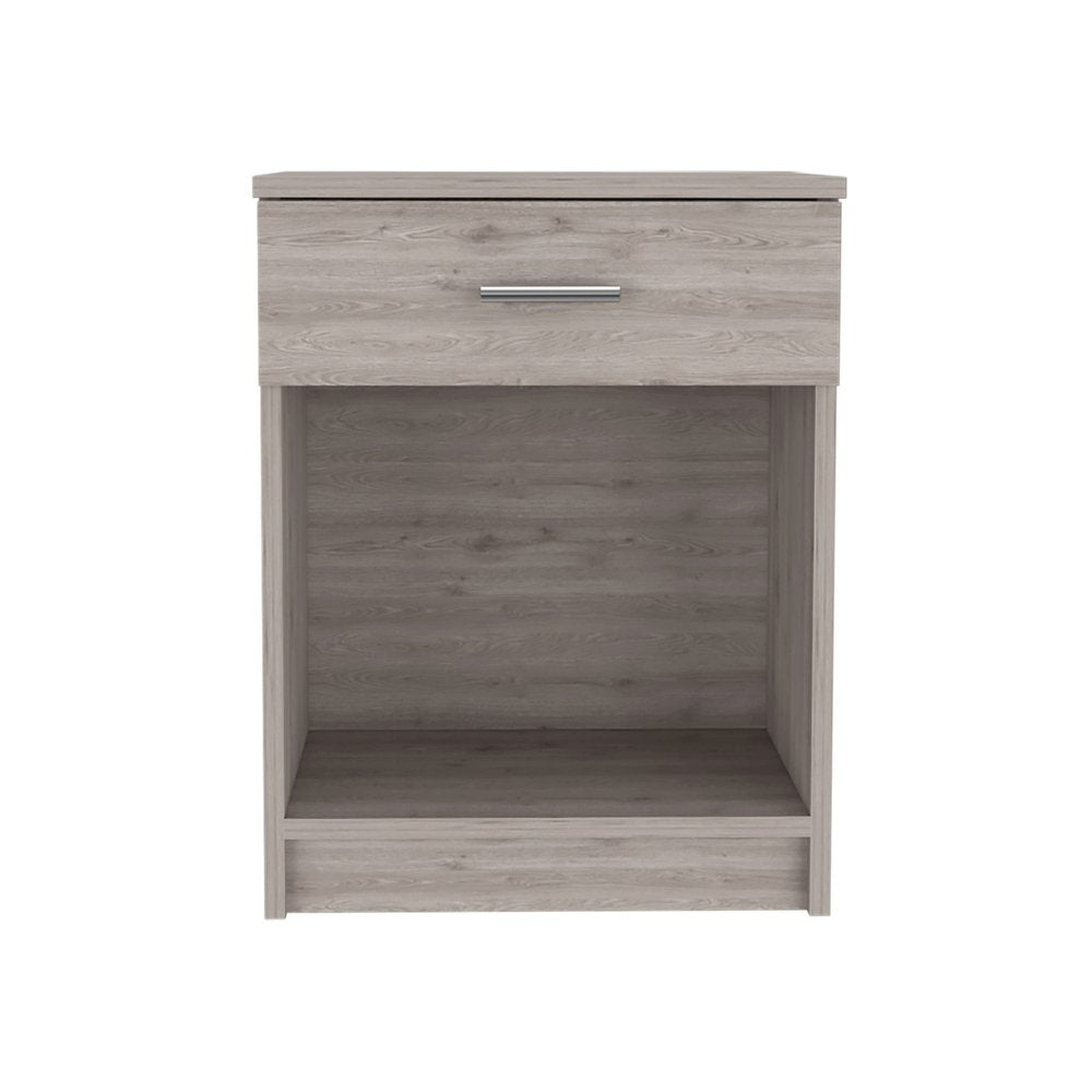 22" Light Gray Wood One Drawer Nightstand