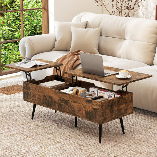 47 Inch Lift Top Coffee Table with 2 Hidden Compartments-Coffee