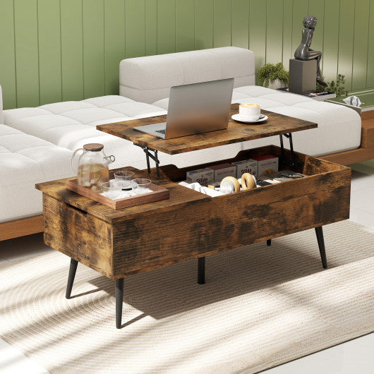 47 Inch Lift Top Coffee Table with 2 Hidden Compartments-Coffee