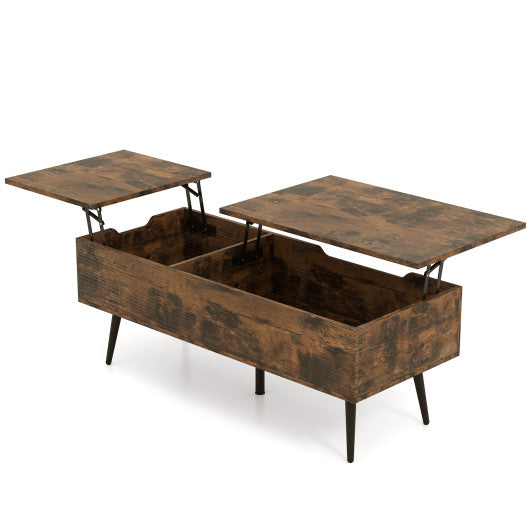 47 Inch Lift Top Coffee Table with 2 Hidden Compartments-Coffee