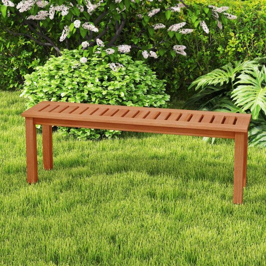 47 Inch Patio Wood Bench with Slatted Seat 2-Person