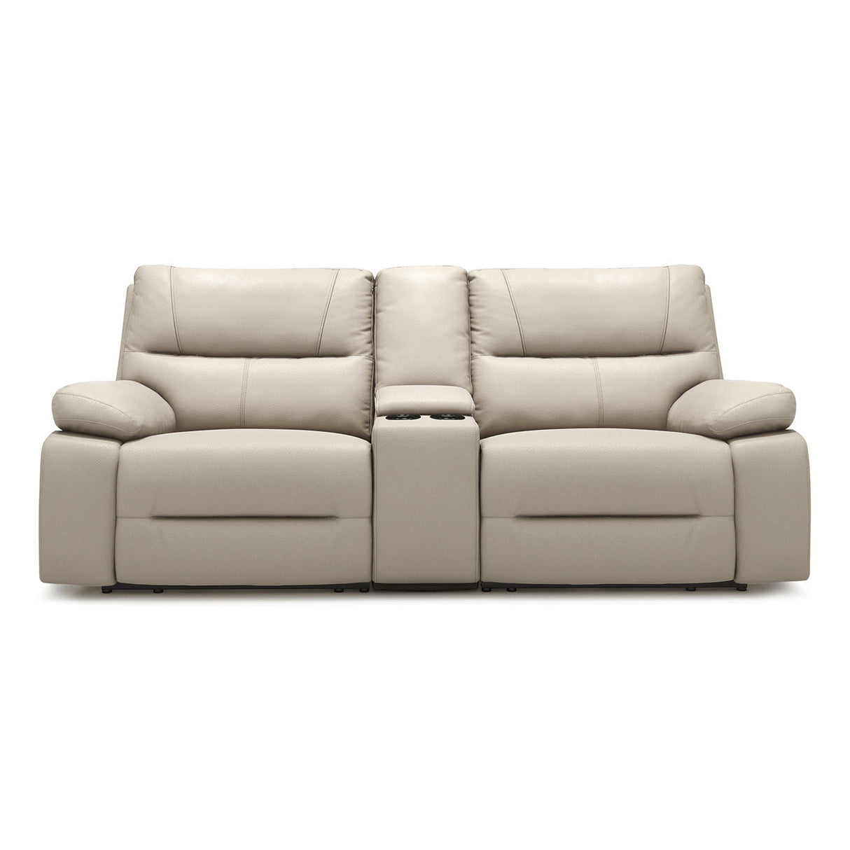 Malibu - Modern Power Motion 3 Piece Reclining Loveseat Sofa With Cup Holders - Cream Taupe Beige by Couch.com