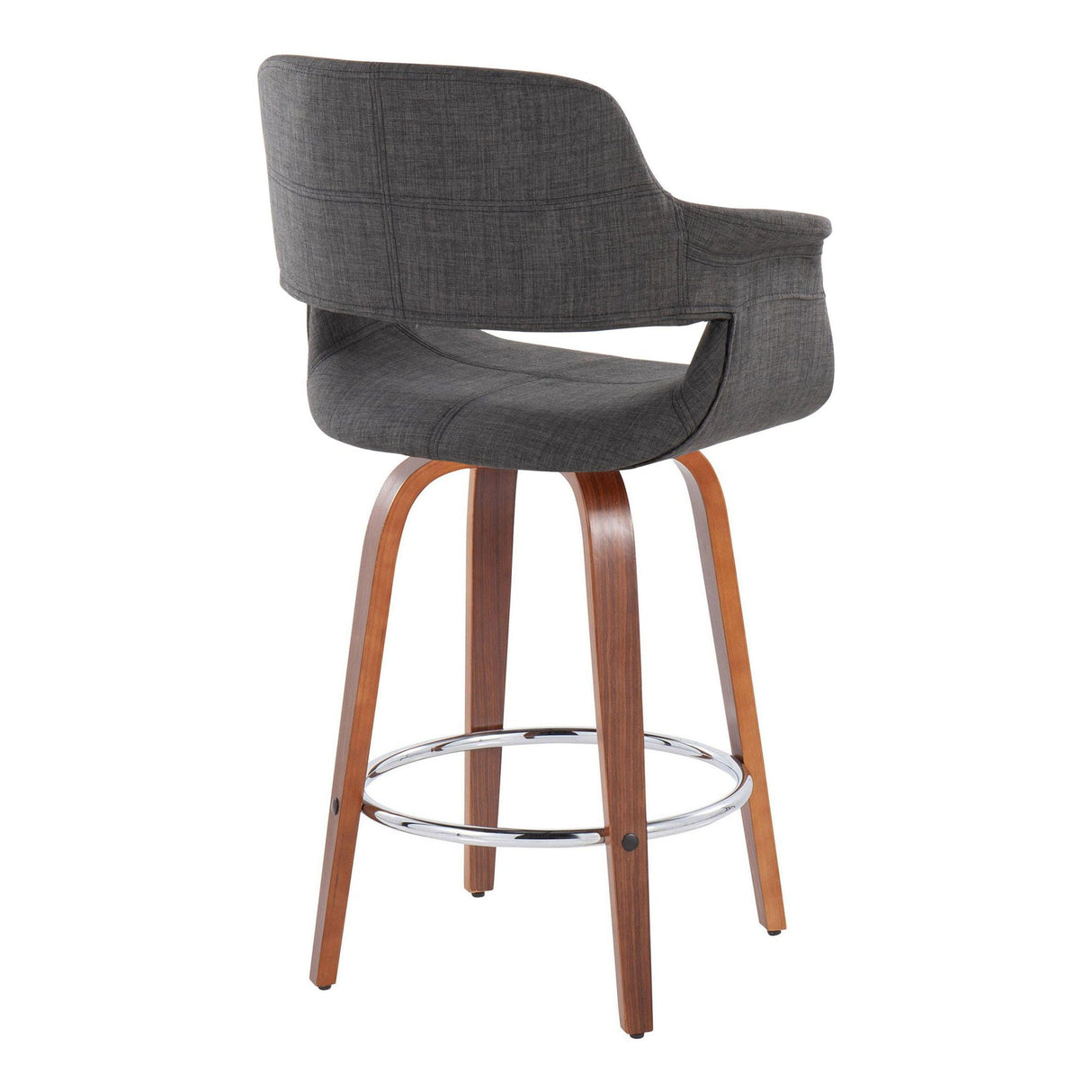 Vintage Flair - Mid-Century Modern Fixed Height Counter Stool With Swivel With Round Footrest (Set of 2) by Couch.com