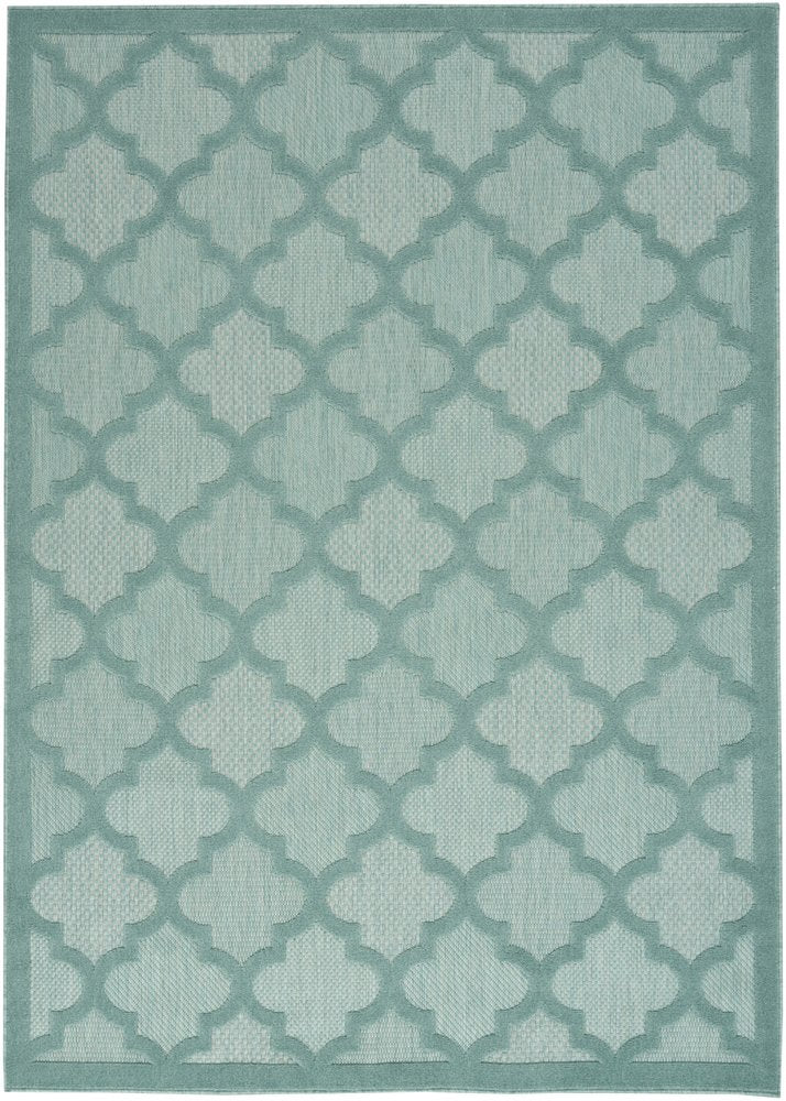 5' X 7' Aqua Indoor Outdoor Area Rug