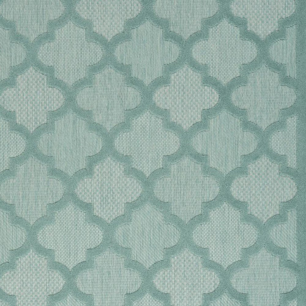 5' X 7' Aqua Indoor Outdoor Area Rug