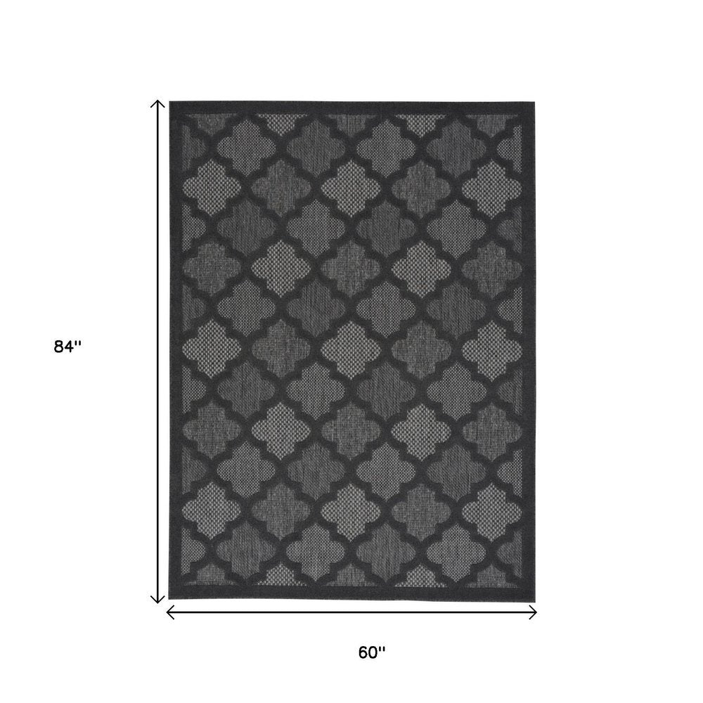 5' X 7' Charcoal Indoor Outdoor Area Rug