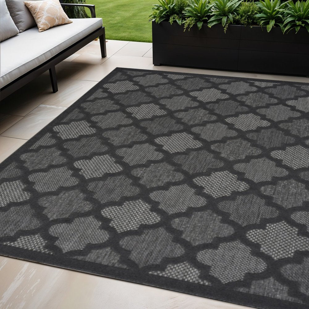 5' X 7' Charcoal Indoor Outdoor Area Rug