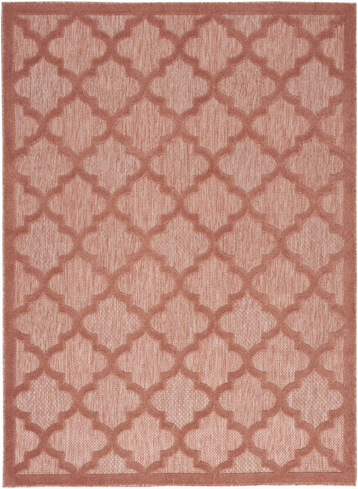 5' X 7' Coral Indoor Outdoor Area Rug