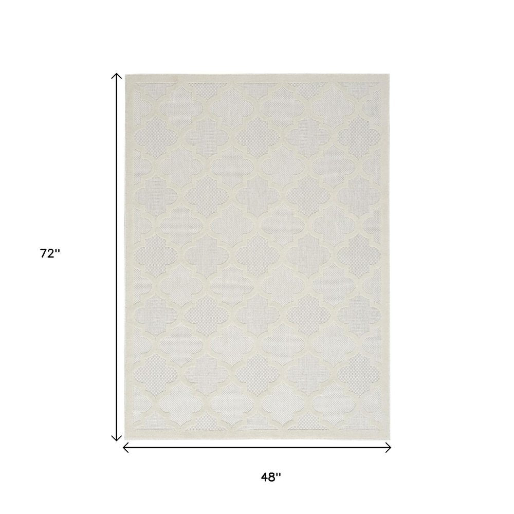4' X 6' Ivory Indoor Outdoor Area Rug