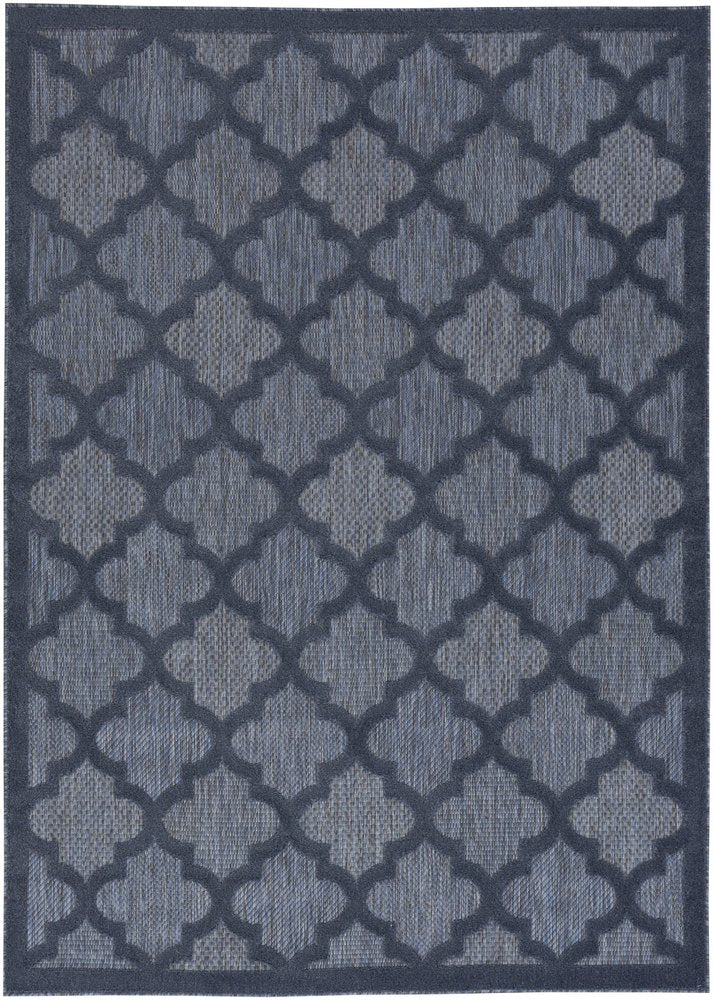 5' X 7' Blue Indoor Outdoor Area Rug