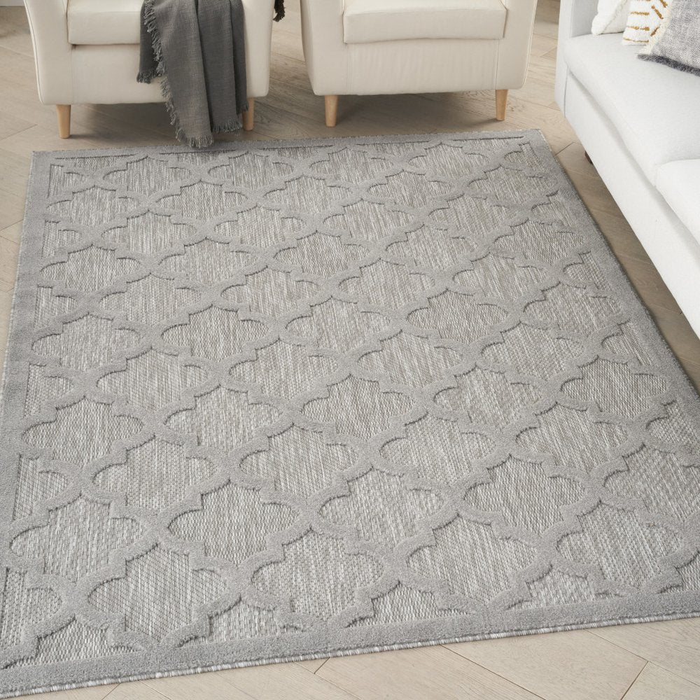 4' X 6' Gray Indoor Outdoor Area Rug