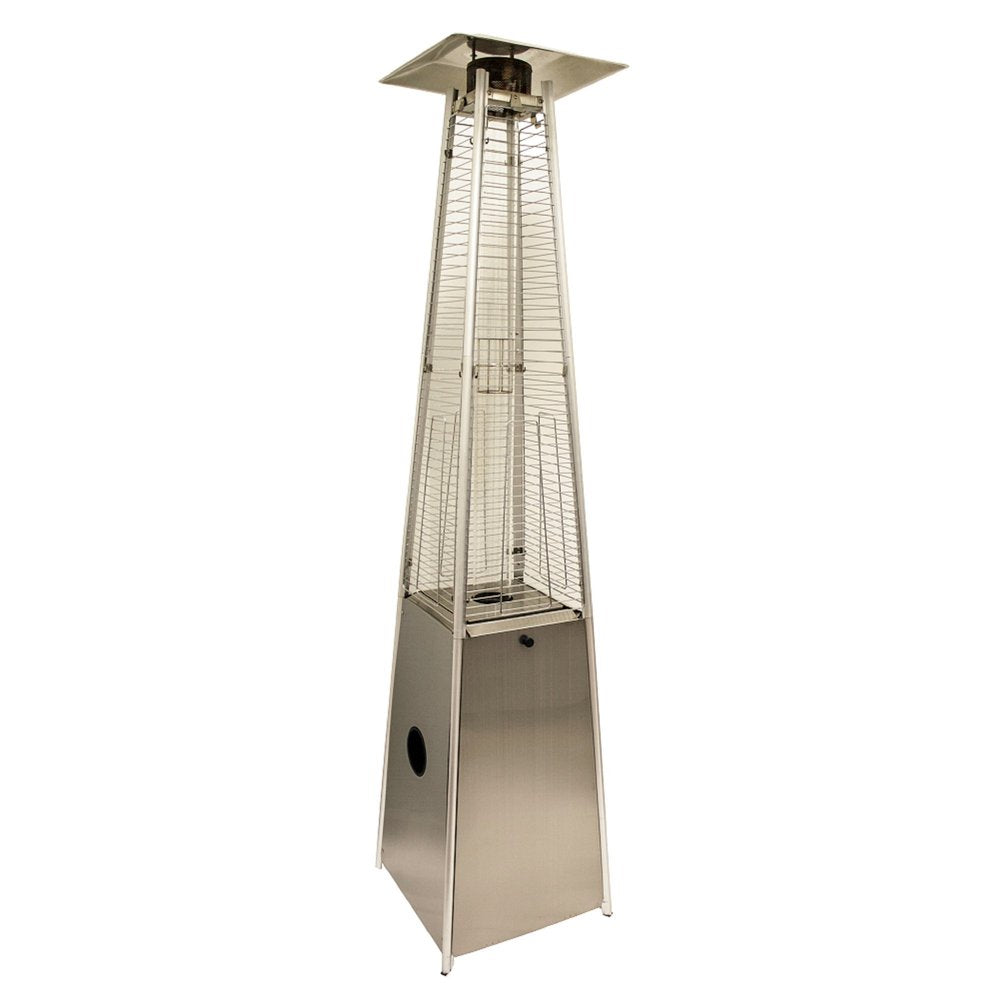 41000 BTU Silver Steel Propane Triangular Pyramid Standing Patio Heater