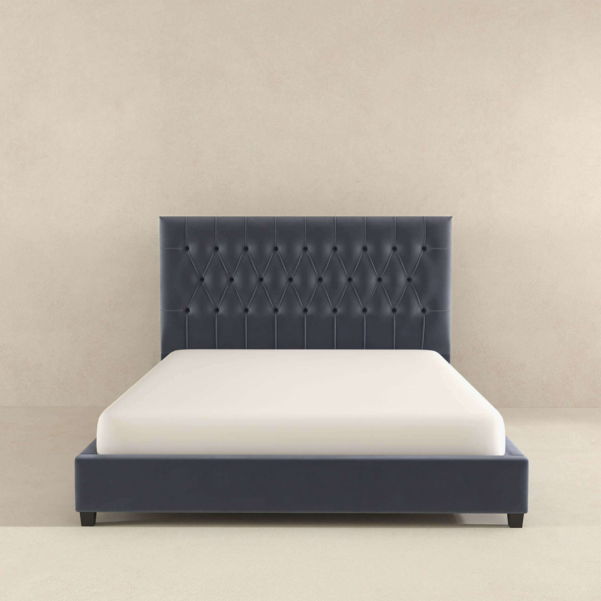 Donald - Mid-Century Modern Upholstered Platform Bed by Couch.com
