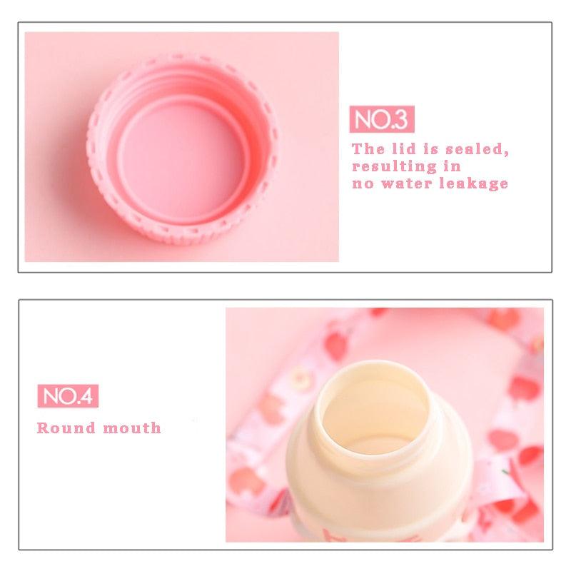 480ml Plastic Water Bottle Tour Drinking Bottle Shape Cute Lovely Milk Carton Shaker Bottle for Kids / Girl /Adult Glass Fruit Water Bottle Without 480ml BPA Pretty Water Bottles of Strawberry Milk Heat Resistant Water Bottles