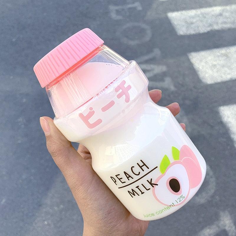 480ml Plastic Water Bottle Tour Drinking Bottle Shape Cute Lovely Milk Carton Shaker Bottle for Kids / Girl /Adult Glass Fruit Water Bottle Without 480ml BPA Pretty Water Bottles of Strawberry Milk Heat Resistant Water Bottles