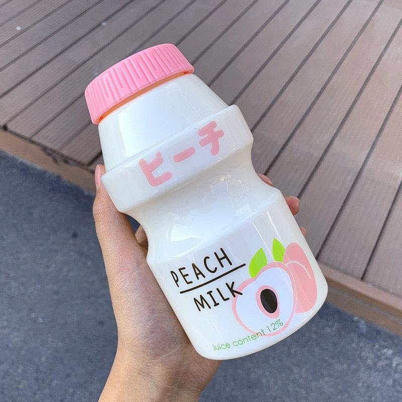 480ml Plastic Water Bottle Tour Drinking Bottle Shape Cute Lovely Milk Carton Shaker Bottle for Kids / Girl /Adult Glass Fruit Water Bottle Without 480ml BPA Pretty Water Bottles of Strawberry Milk Heat Resistant Water Bottles