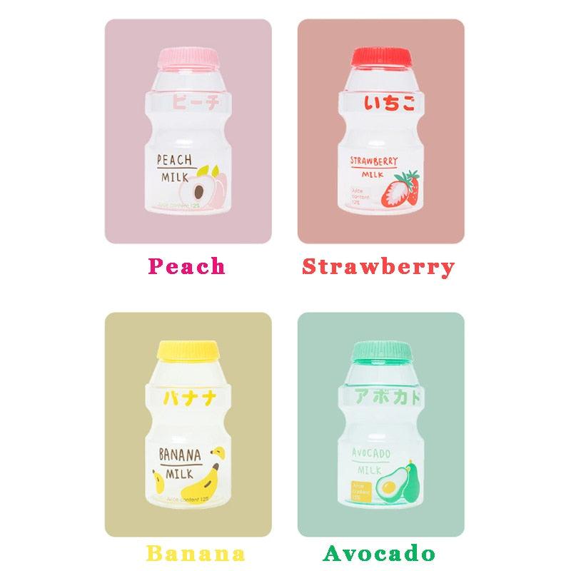 480ml Plastic Water Bottle Tour Drinking Bottle Shape Cute Lovely Milk Carton Shaker Bottle for Kids / Girl /Adult Glass Fruit Water Bottle Without 480ml BPA Pretty Water Bottles of Strawberry Milk Heat Resistant Water Bottles