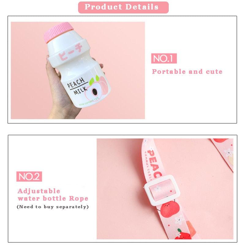 480ml Plastic Water Bottle Tour Drinking Bottle Shape Cute Lovely Milk Carton Shaker Bottle for Kids / Girl /Adult Glass Fruit Water Bottle Without 480ml BPA Pretty Water Bottles of Strawberry Milk Heat Resistant Water Bottles