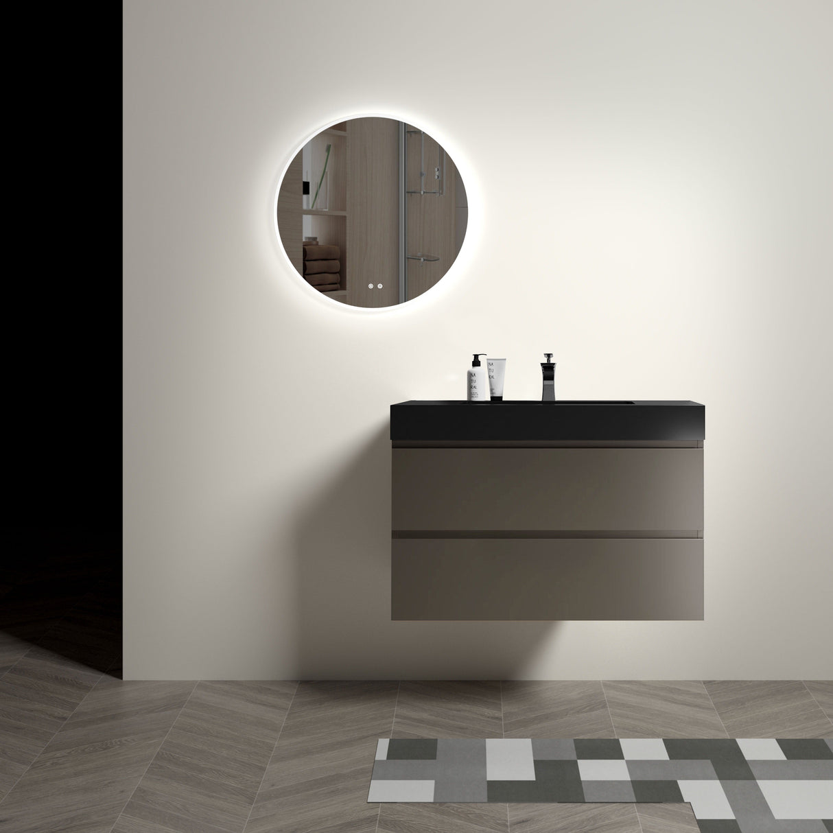 Alice - Bathroom Vanity With Sink, Large Storage Wall Mounted Floating Bathroom Vanity For Modern Bathroom, One-Piece Sink Basin Without Drain And Faucet by Couch.com